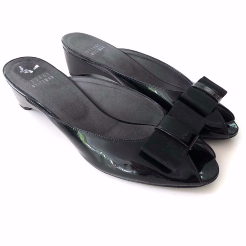 Stuart Weitzman Candy Patent Leather LowWedge Mule